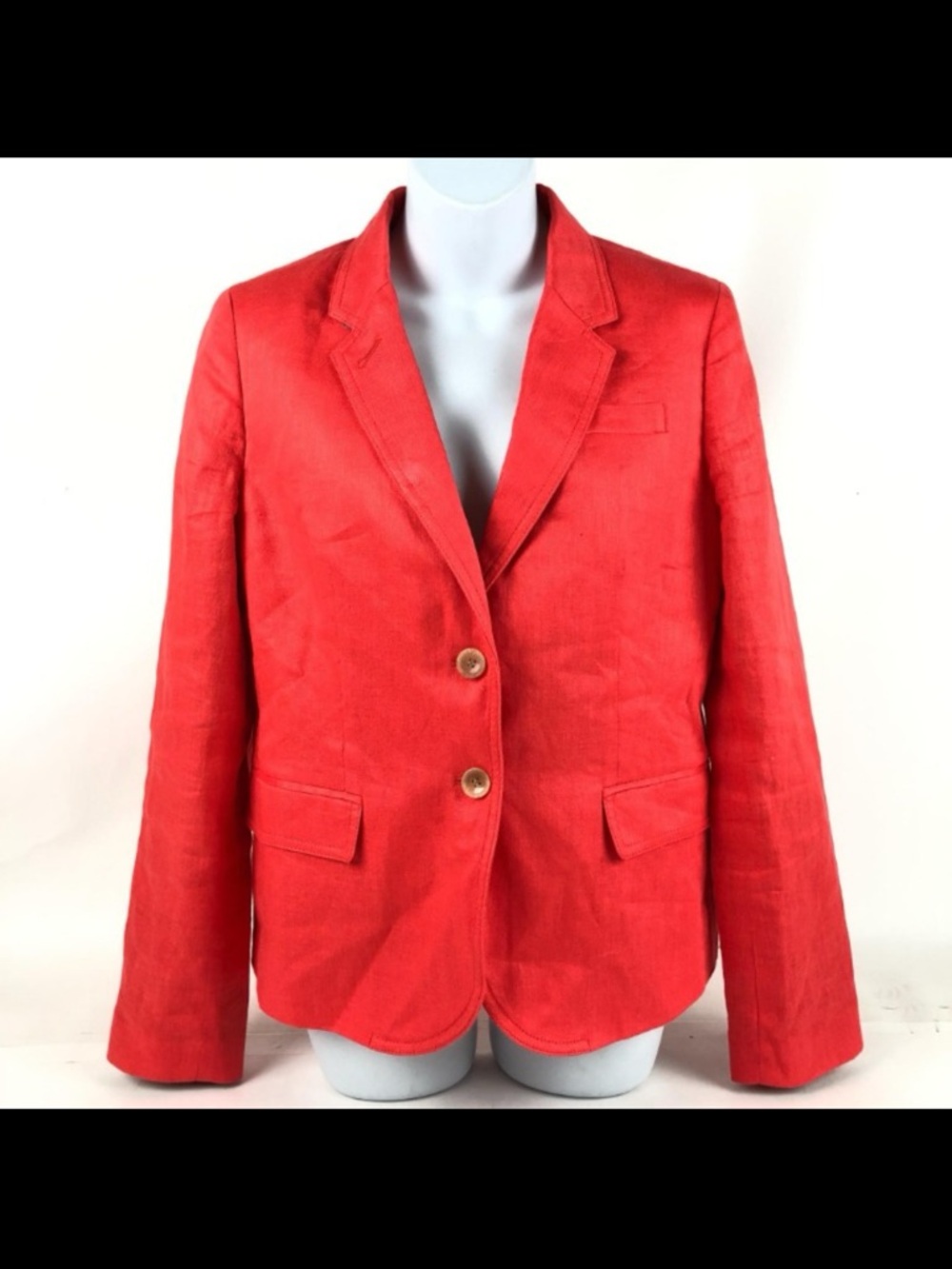 J. Crew Bright Red Women's Linen Blazer - Picture 2 of 11